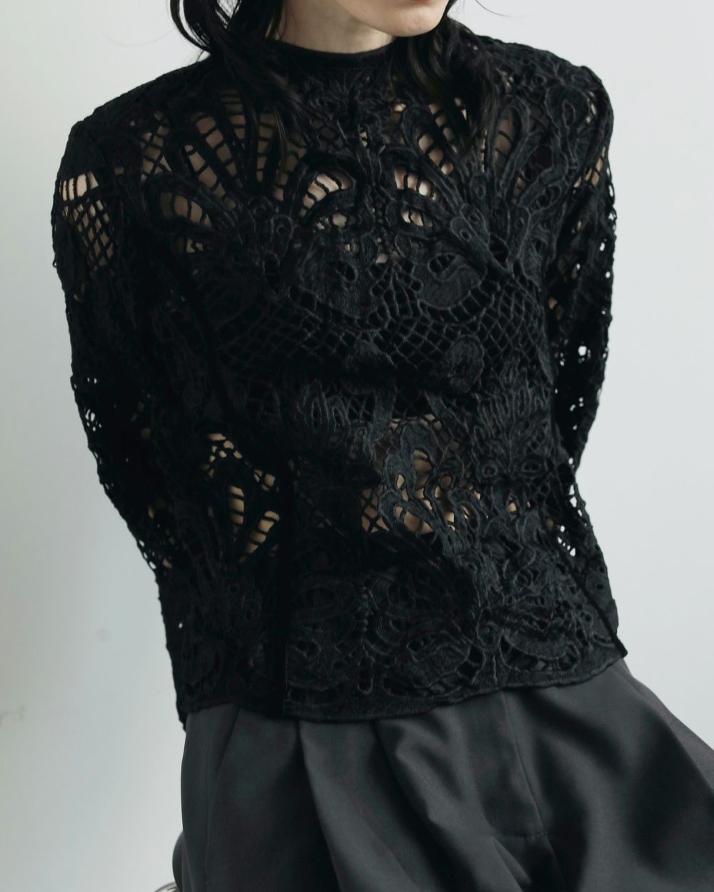 Panel Lace Blouse Panel Lace Blouse,パネル レース ブラウス,62520402,トップス,ブラウス,シャツ,レースシャツ,ànuke,アンヌーク,lifes,ライフズ,25aw