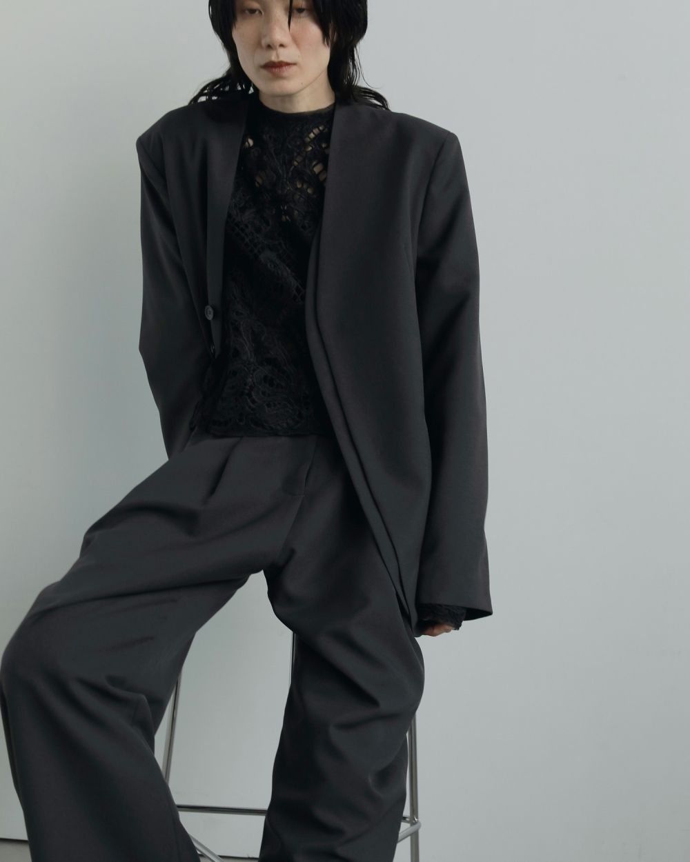 Panel Lace Blouse Panel Lace Blouse,パネル レース ブラウス,62520402,トップス,ブラウス,シャツ,レースシャツ,ànuke,アンヌーク,lifes,ライフズ,25aw