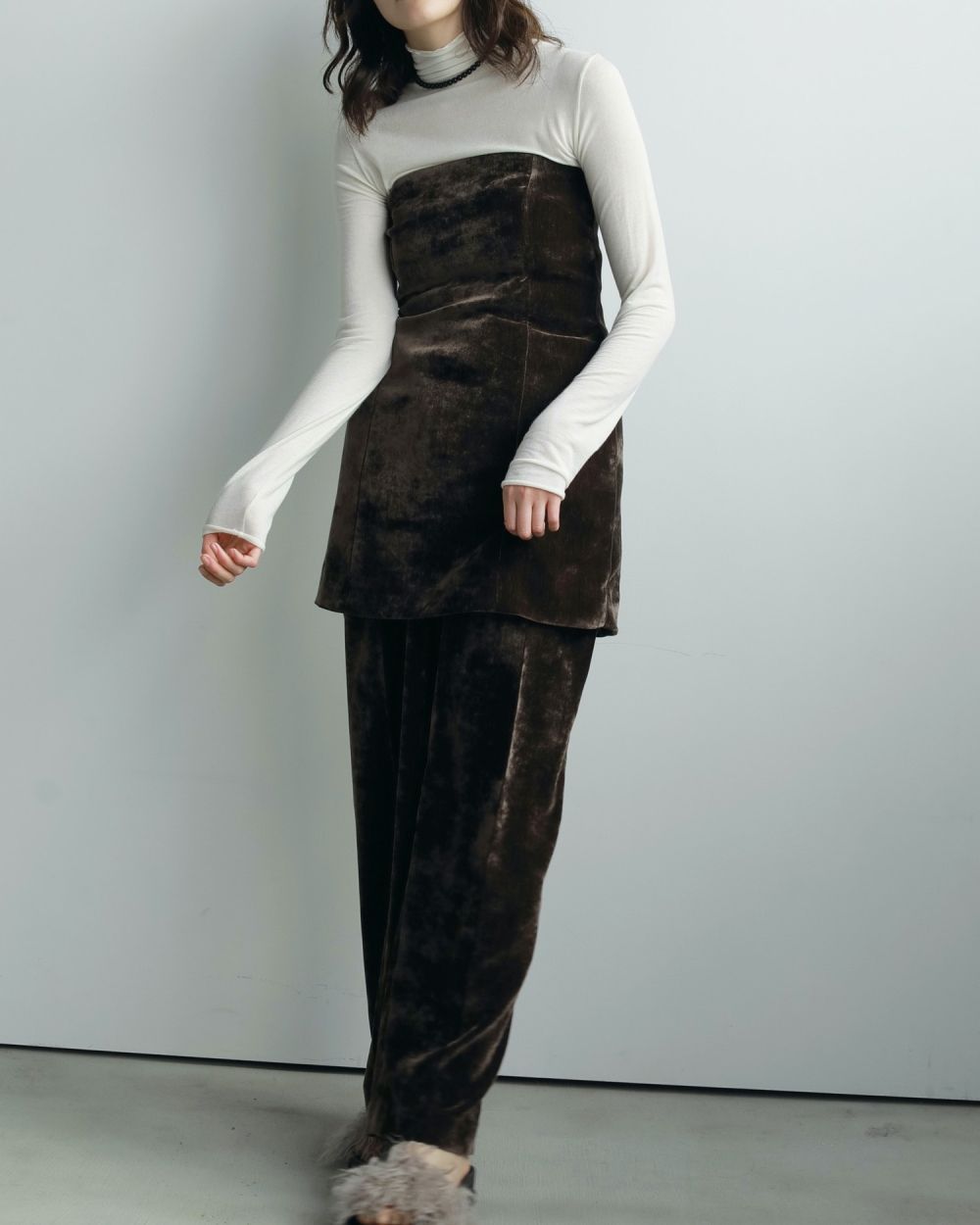 Velvet Bare Bustier Velvet Bare Bustier,ベルベット ベア ビスチェ,62520405,ビスチェ,トップス,チュニック丈,ànuke,アンヌーク,lifes,ライフズ,25aw