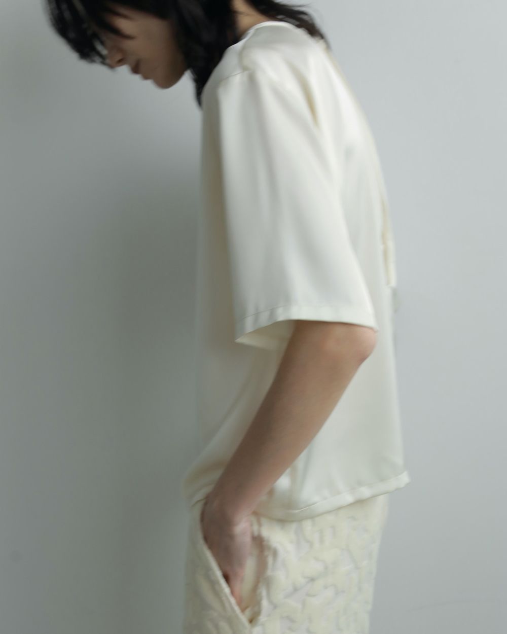 Satin Over Tops Satin Over Tops,サテン オーバー トップス,62520411,トップス,ブラウス,Tシャツ,オーバーサイズ,ànuke,アンヌーク,lifes,ライフズ,25aw