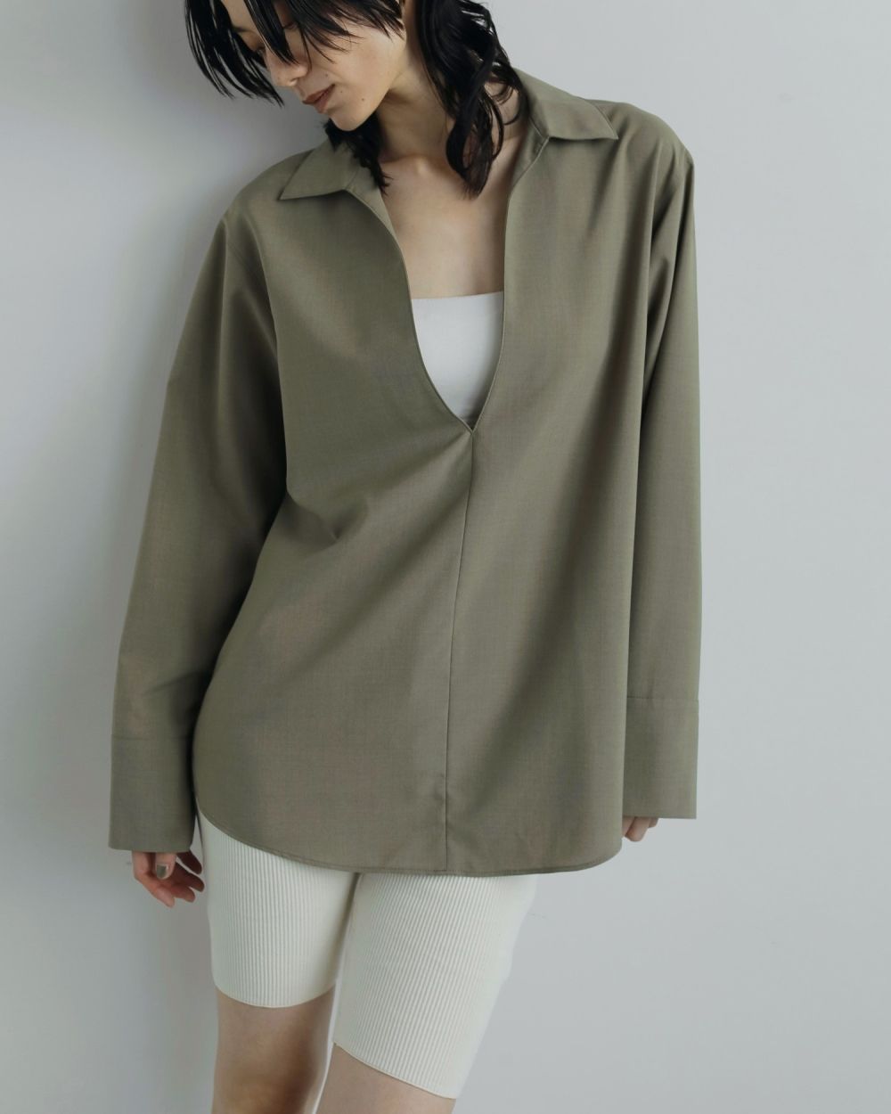 トップス no SLY | FRONT ZIP CUT RIB トップス (Tシャツ・カットソー(半袖