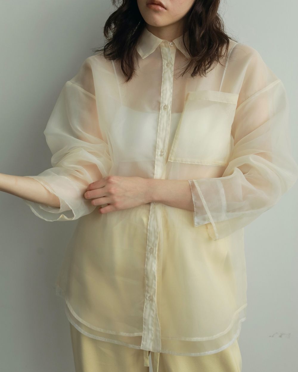 Sheer Layered Shirts Sheer Layered Shirts,シアー レイヤード シャツ,62520419,トップス,ブラウス,オーバーシャツ,シャツ,透け感,ànuke,アンヌーク,lifes,ライフズ,25aw