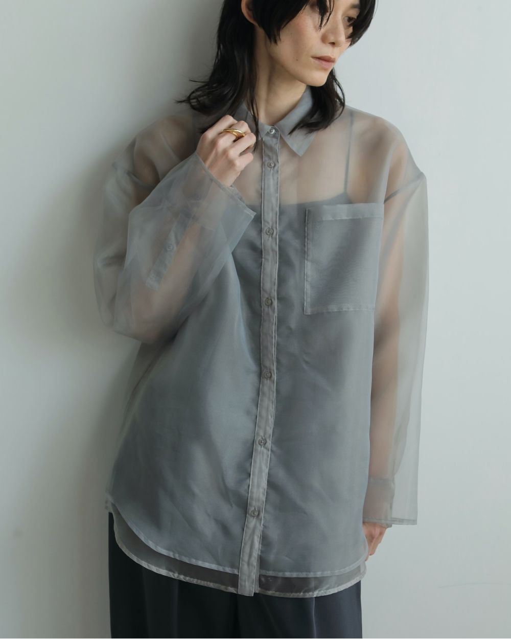 Sheer Layered Shirts Sheer Layered Shirts,シアー レイヤード シャツ,62520419,トップス,ブラウス,オーバーシャツ,シャツ,透け感,ànuke,アンヌーク,lifes,ライフズ,25aw