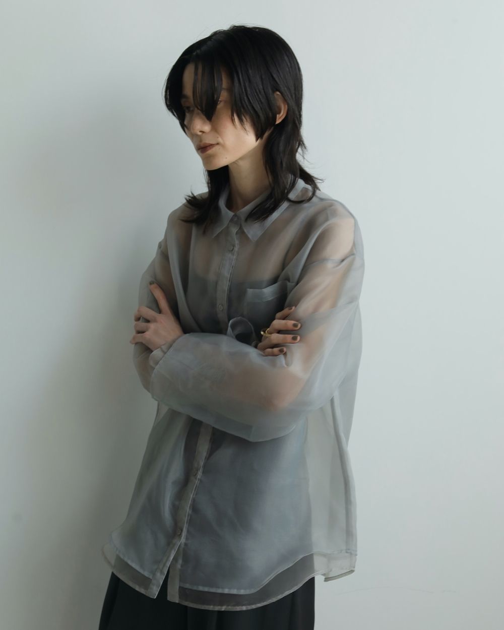 Sheer Layered Shirts Sheer Layered Shirts,シアー レイヤード シャツ,62520419,トップス,ブラウス,オーバーシャツ,シャツ,透け感,ànuke,アンヌーク,lifes,ライフズ,25aw