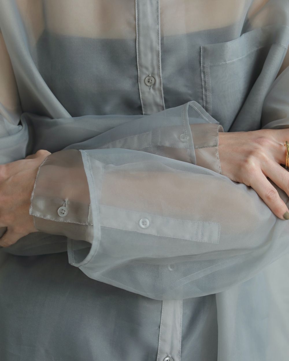 Sheer Layered Shirts Sheer Layered Shirts,シアー レイヤード シャツ,62520419,トップス,ブラウス,オーバーシャツ,シャツ,透け感,ànuke,アンヌーク,lifes,ライフズ,25aw