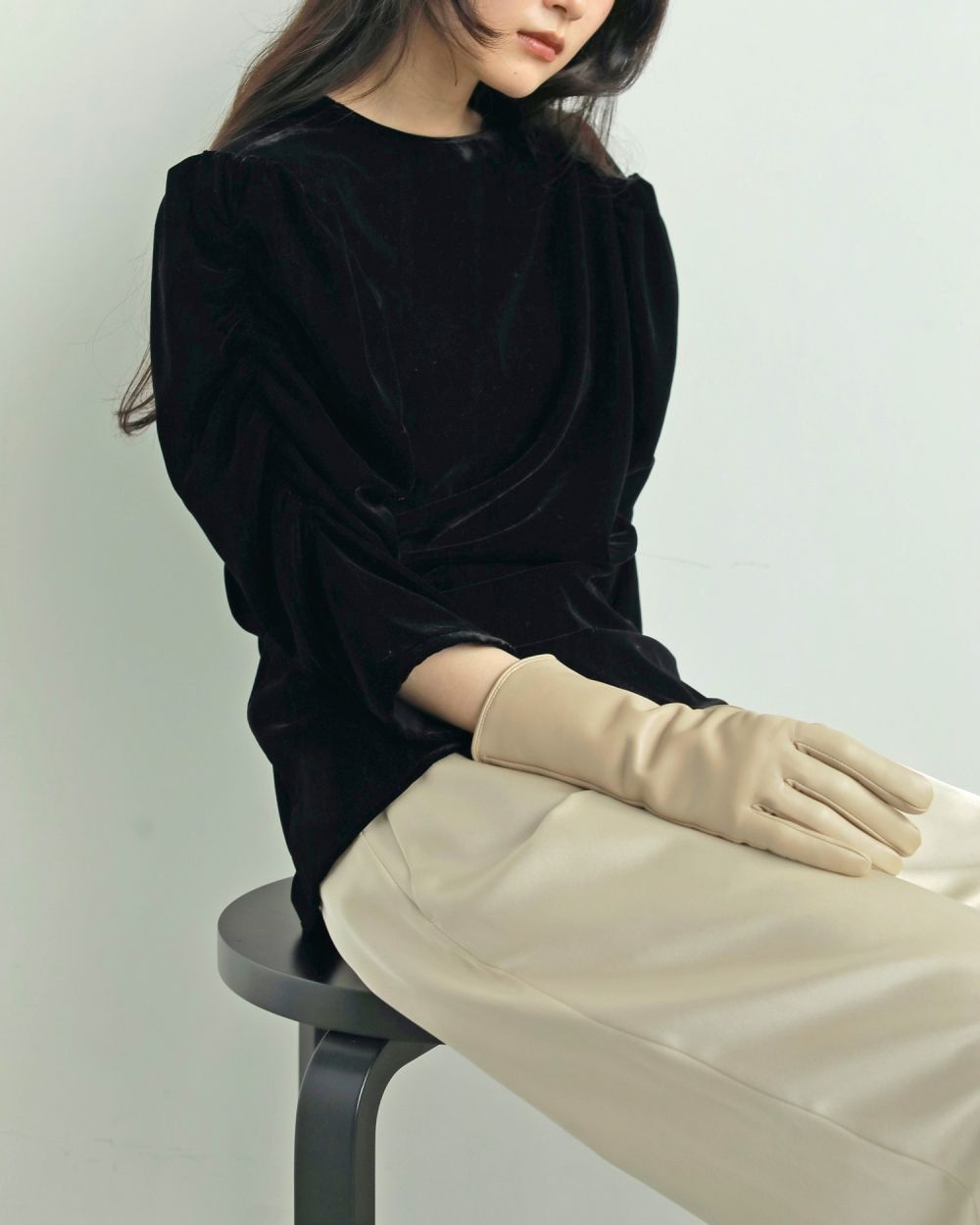 anuke アンヌーク Gather Velour Blouse ànuke online store（アンヌーク） / Velour Gather