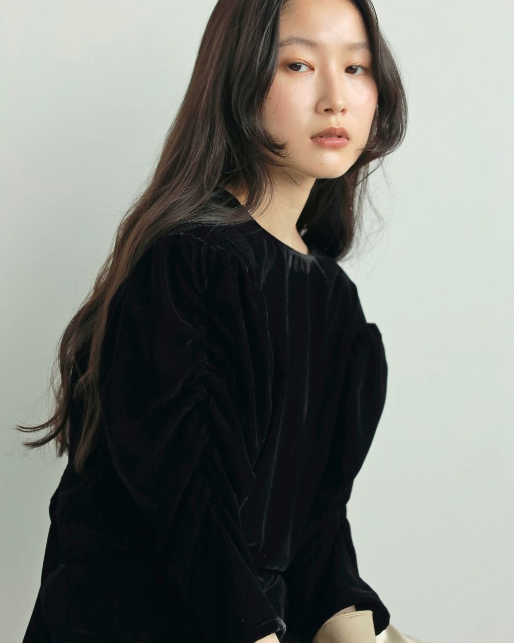 anuke アンヌーク Gather Velour Blouse ànuke online store（アンヌーク） / Velour Gather