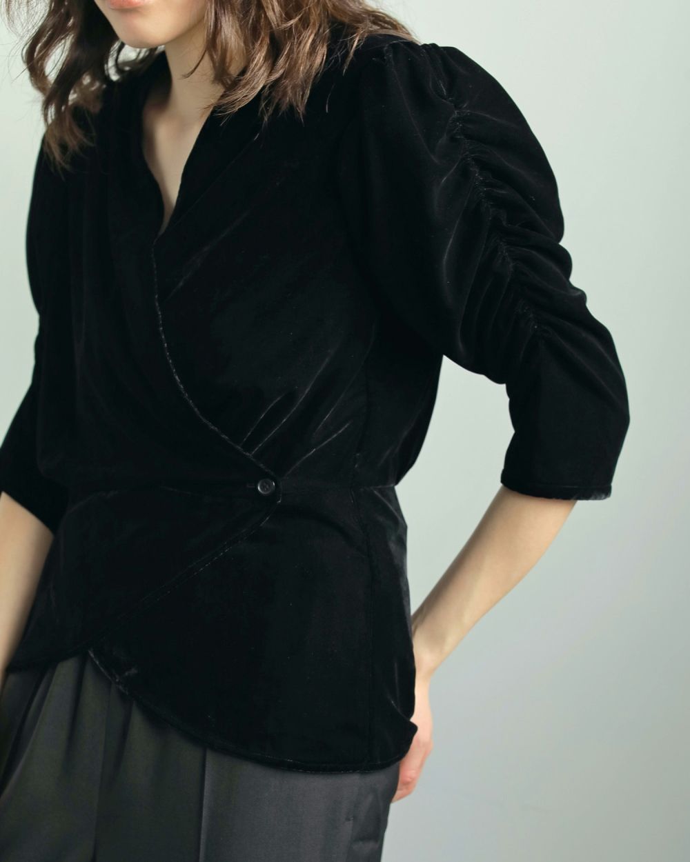 anuke アンヌーク Gather Velour Blouse ànuke online store（アンヌーク） / Velour Gather