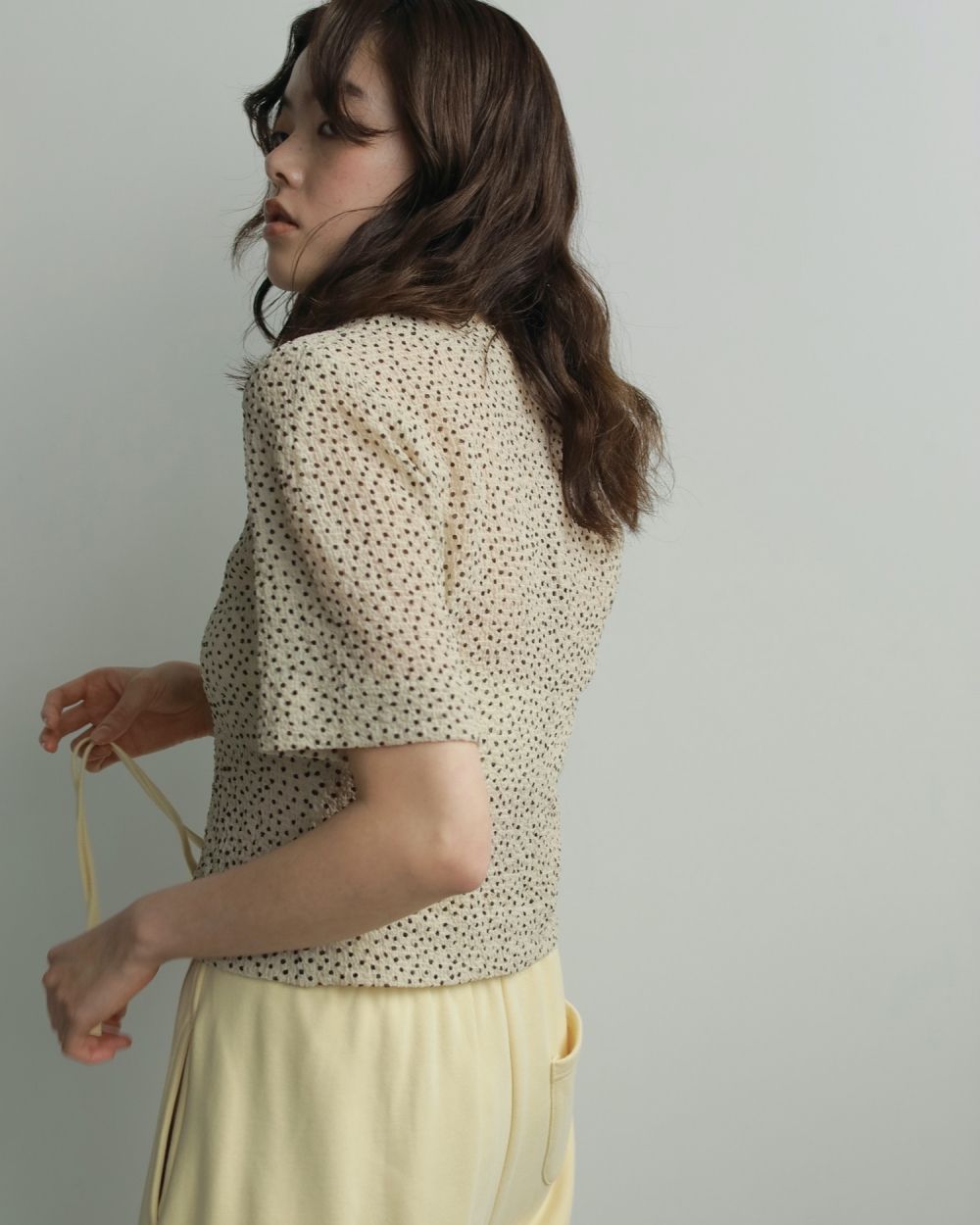 anuke/Vneck Dot Blouse 半袖 ànuke online store（アンヌーク） / Vneck Dot BlouseVneck Dot