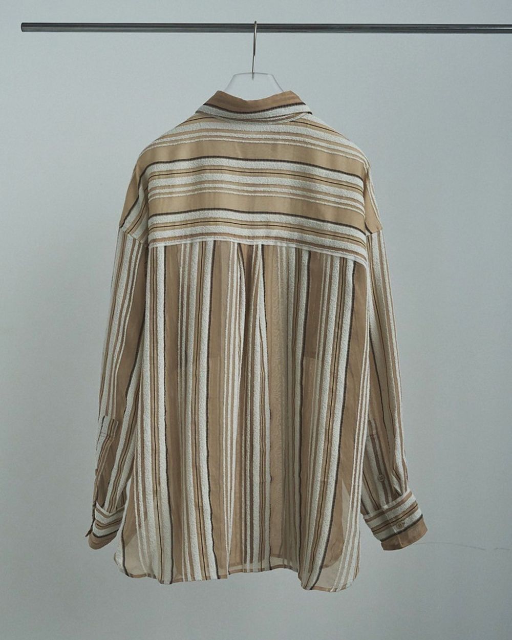 anuke 25AW Sheer Stripe Shirts ベージュ ànuke online store（アンヌーク） / Sheer Stripe ShirtsSheer