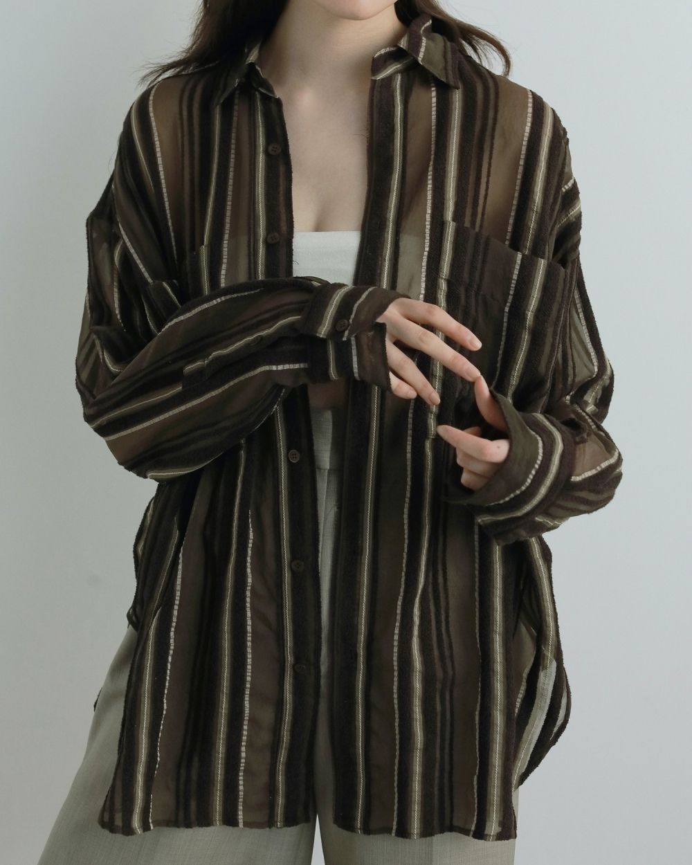 トップス Stripe Sheer Shirt ànuke online store（アンヌーク） / Sheer Stripe ShirtsSheer