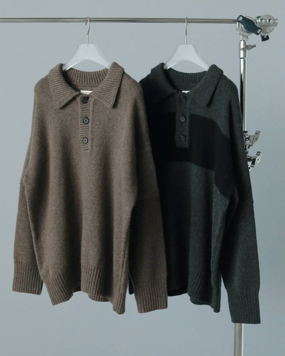 Wool Polo Knit Wool Polo Knit,ウール ポロ ニット,62520504,ニット,ニットトップス,トップス,ウール混,ànuke,アンヌーク,lifes,ライフズ,25aw