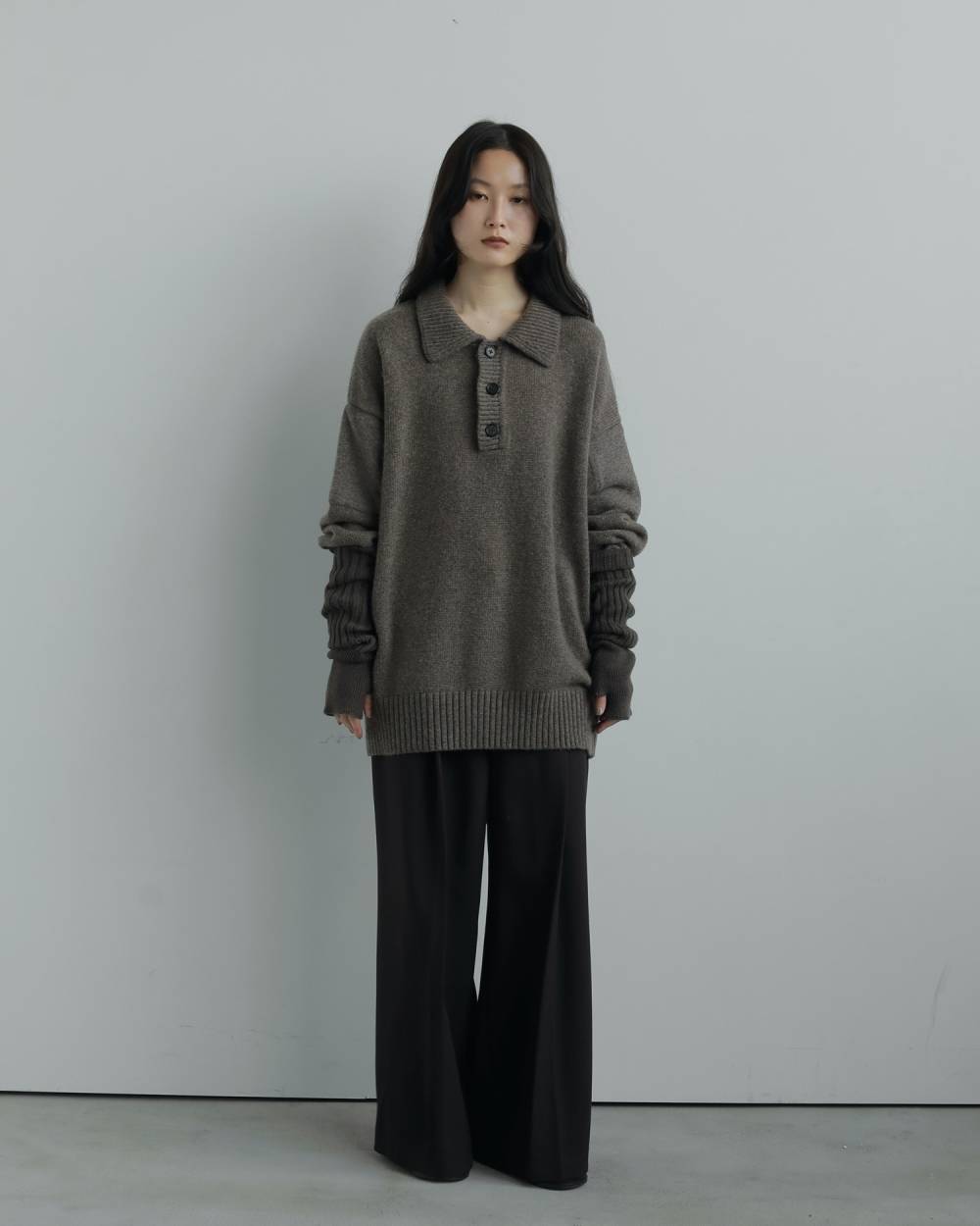 Wool Polo Knit Wool Polo Knit,ウール ポロ ニット,62520504,ニット,ニットトップス,トップス,ウール混,ànuke,アンヌーク,lifes,ライフズ,25aw