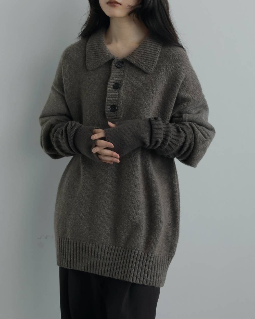 Wool Polo Knit Wool Polo Knit,ウール ポロ ニット,62520504,ニット,ニットトップス,トップス,ウール混,ànuke,アンヌーク,lifes,ライフズ,25aw