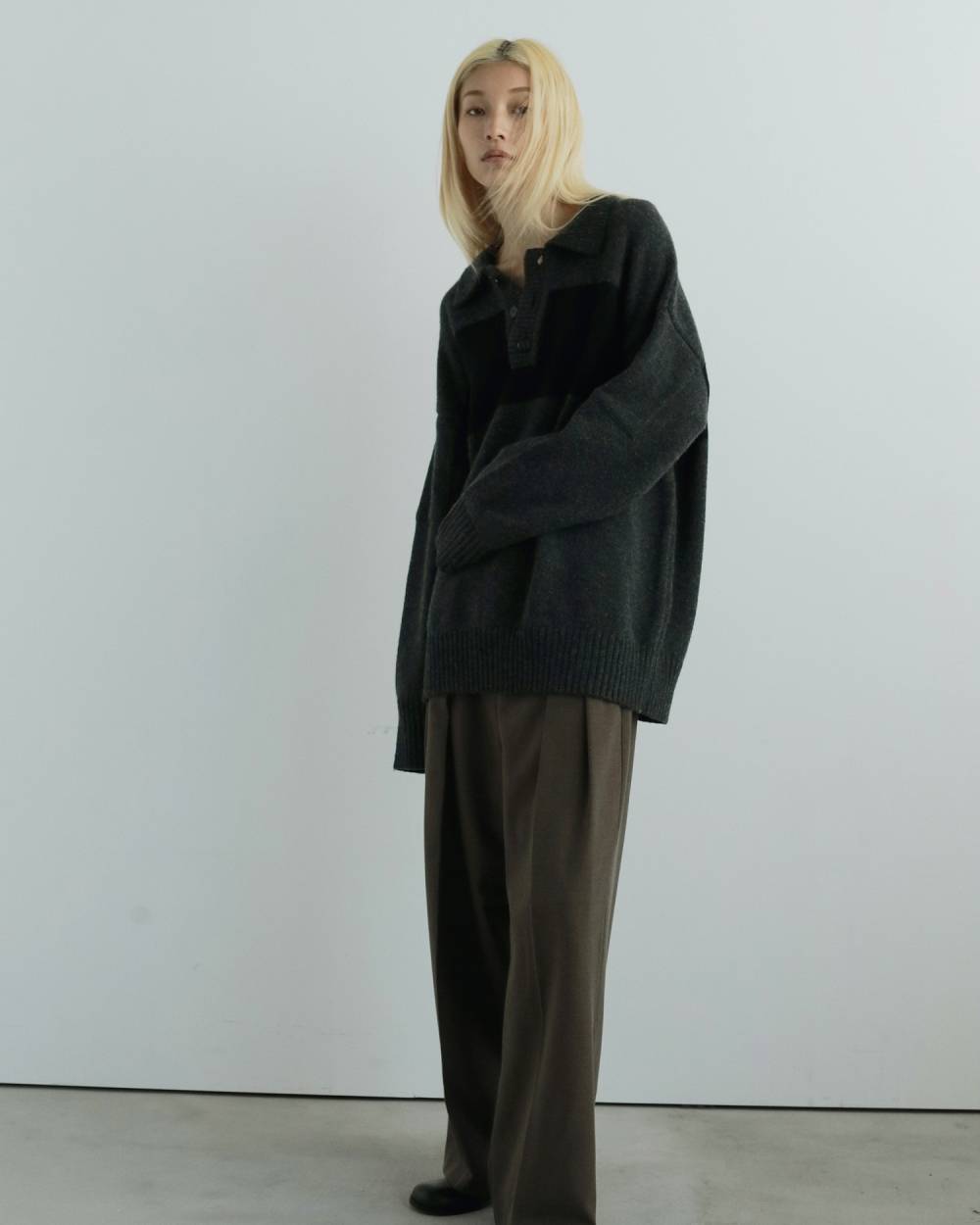 Wool Polo Knit Wool Polo Knit,ウール ポロ ニット,62520504,ニット,ニットトップス,トップス,ウール混,ànuke,アンヌーク,lifes,ライフズ,25aw