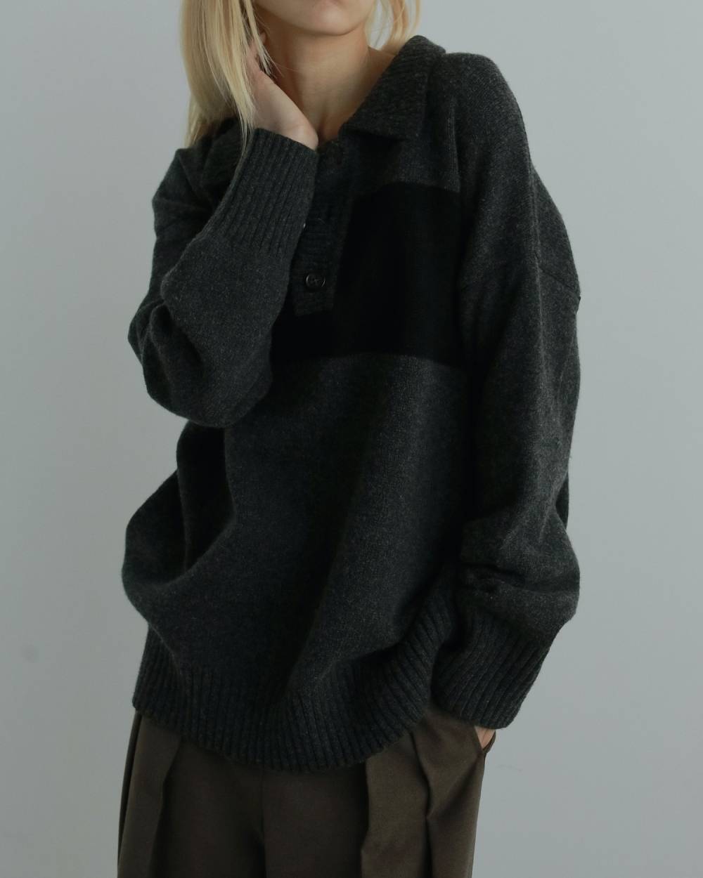 Wool Polo Knit Wool Polo Knit,ウール ポロ ニット,62520504,ニット,ニットトップス,トップス,ウール混,ànuke,アンヌーク,lifes,ライフズ,25aw