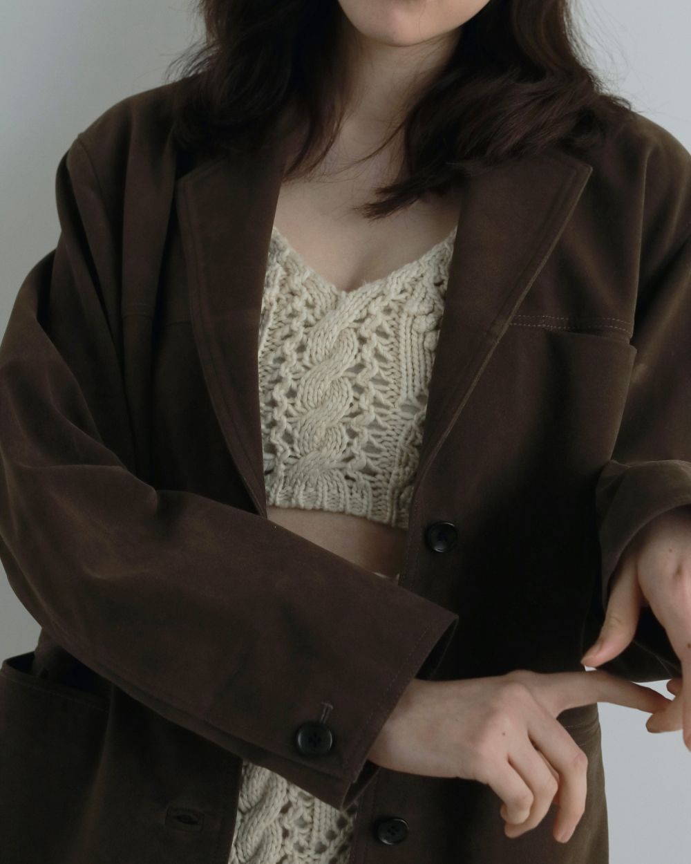 Cable Knit Bustier Cable Knit Bustier,ケーブルニットビスチェ,62520506,ニットビスチェ,トップス,ビスチェ,レイヤード,ànuke,アンヌーク,lifes,ライフズ,25aw