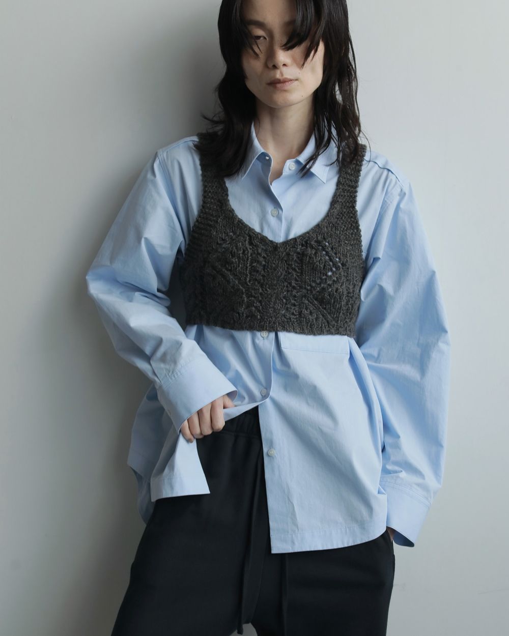 Cable Knit Bustier Cable Knit Bustier,ケーブルニットビスチェ,62520506,ニットビスチェ,トップス,ビスチェ,レイヤード,ànuke,アンヌーク,lifes,ライフズ,25aw