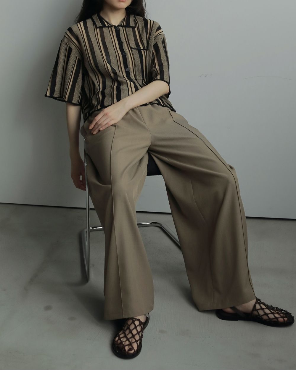 Stripe Knit Shirts Stripe Knit Shirts,ストライプ ニット シャツ,62520512,ニットシャツ,ニット,シャツ,トップス,柄,ànuke,アンヌーク,lifes,ライフズ,25aw