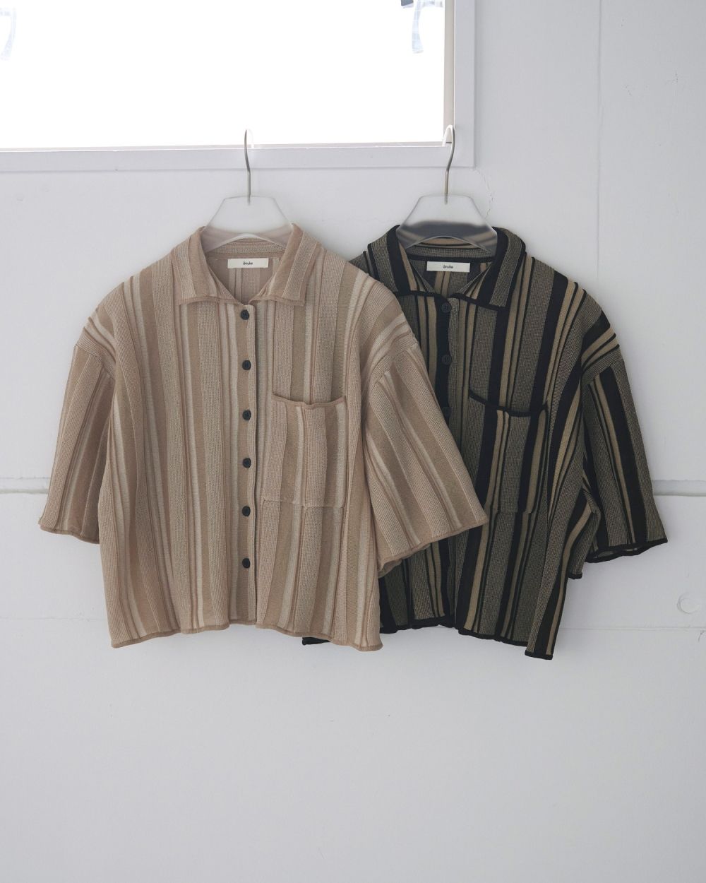 Stripe Knit Shirts Stripe Knit Shirts,ストライプ ニット シャツ,62520512,ニットシャツ,ニット,シャツ,トップス,柄,ànuke,アンヌーク,lifes,ライフズ,25aw