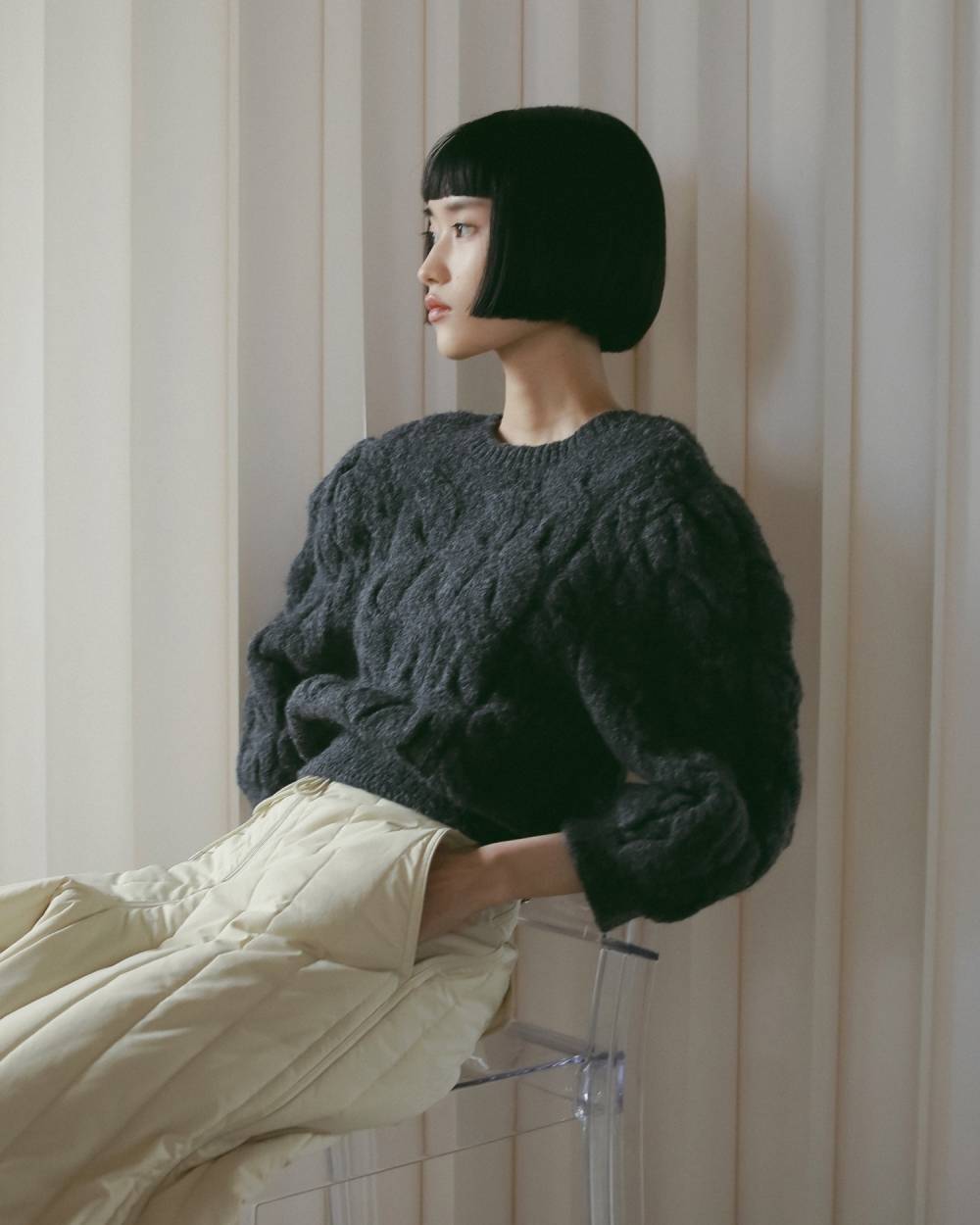 Halfsleeve Cable Cardigan Halfsleeve Cable Cardigan,ハーフスリーブ ケーブル カーディガン,62520513,カーデ,カーディガン,羽織,ニット,長袖,トップス,ケーブル,ニットカーディガン,ショート丈,2way,ànuke,アンヌーク,lifes,ライフズ,25aw