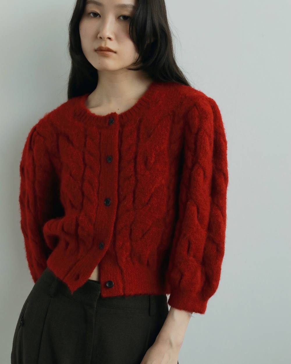 Halfsleeve Cable Cardigan Halfsleeve Cable Cardigan,ハーフスリーブ ケーブル カーディガン,62520513,カーデ,カーディガン,羽織,ニット,長袖,トップス,ケーブル,ニットカーディガン,ショート丈,2way,ànuke,アンヌーク,lifes,ライフズ,25aw