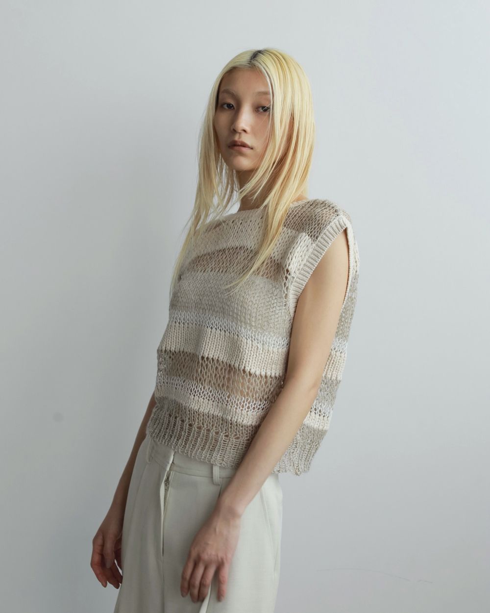 Border Knit Vest Border Knit Vest,ボーダー ニット ベスト,62520514,ニット,ベスト,トップス,ニットトップス,ボーダー,ニットベスト,2Way,柄,ànuke,アンヌーク,lifes,ライフズ,25aw