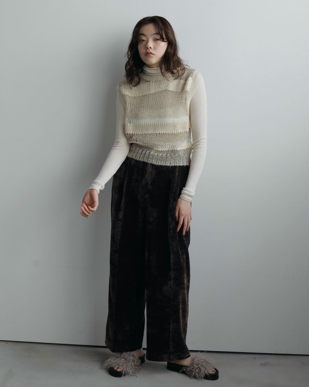 Border Knit Vest Border Knit Vest,ボーダー ニット ベスト,62520514,ニット,ベスト,トップス,ニットトップス,ボーダー,ニットベスト,2Way,柄,ànuke,アンヌーク,lifes,ライフズ,25aw