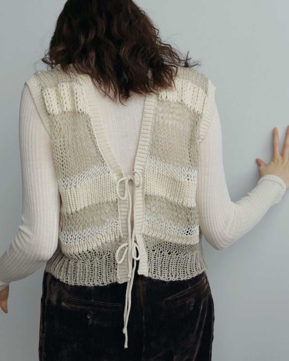 Border Knit Vest Border Knit Vest,ボーダー ニット ベスト,62520514,ニット,ベスト,トップス,ニットトップス,ボーダー,ニットベスト,2Way,柄,ànuke,アンヌーク,lifes,ライフズ,25aw