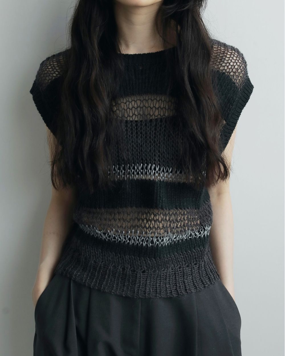 Border Knit Vest Border Knit Vest,ボーダー ニット ベスト,62520514,ニット,ベスト,トップス,ニットトップス,ボーダー,ニットベスト,2Way,柄,ànuke,アンヌーク,lifes,ライフズ,25aw