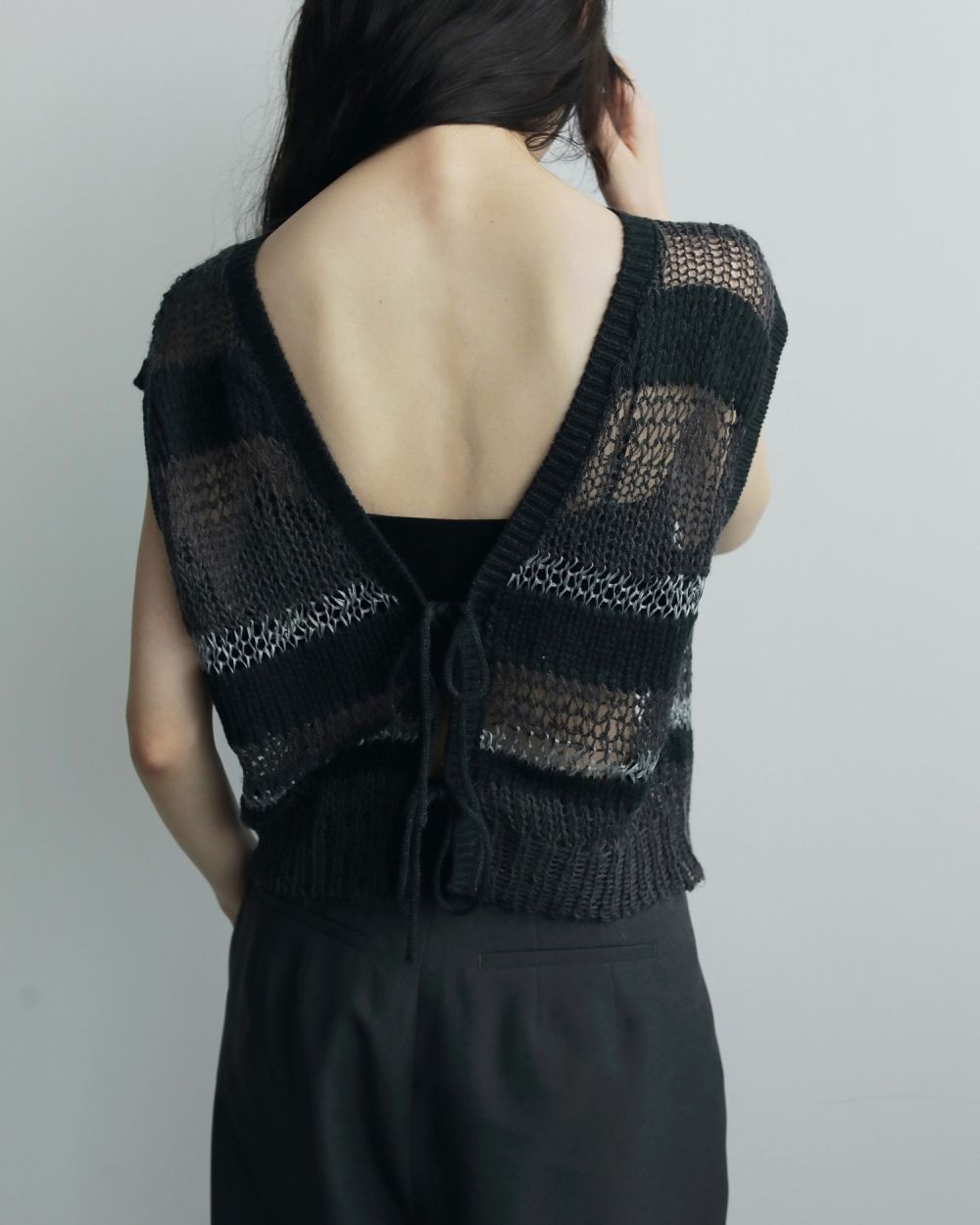 Border Knit Vest Border Knit Vest,ボーダー ニット ベスト,62520514,ニット,ベスト,トップス,ニットトップス,ボーダー,ニットベスト,2Way,柄,ànuke,アンヌーク,lifes,ライフズ,25aw