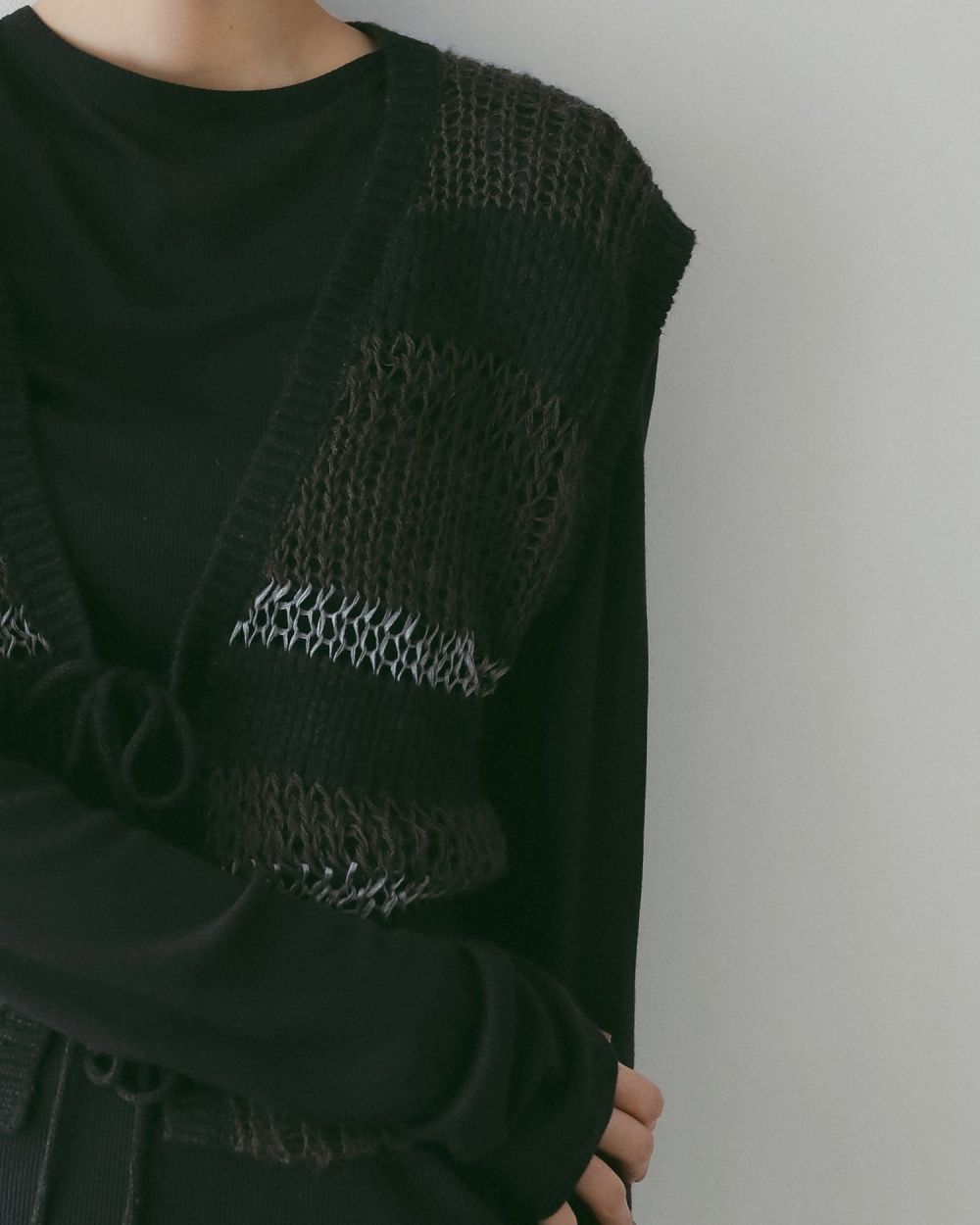 Border Knit Vest Border Knit Vest,ボーダー ニット ベスト,62520514,ニット,ベスト,トップス,ニットトップス,ボーダー,ニットベスト,2Way,柄,ànuke,アンヌーク,lifes,ライフズ,25aw