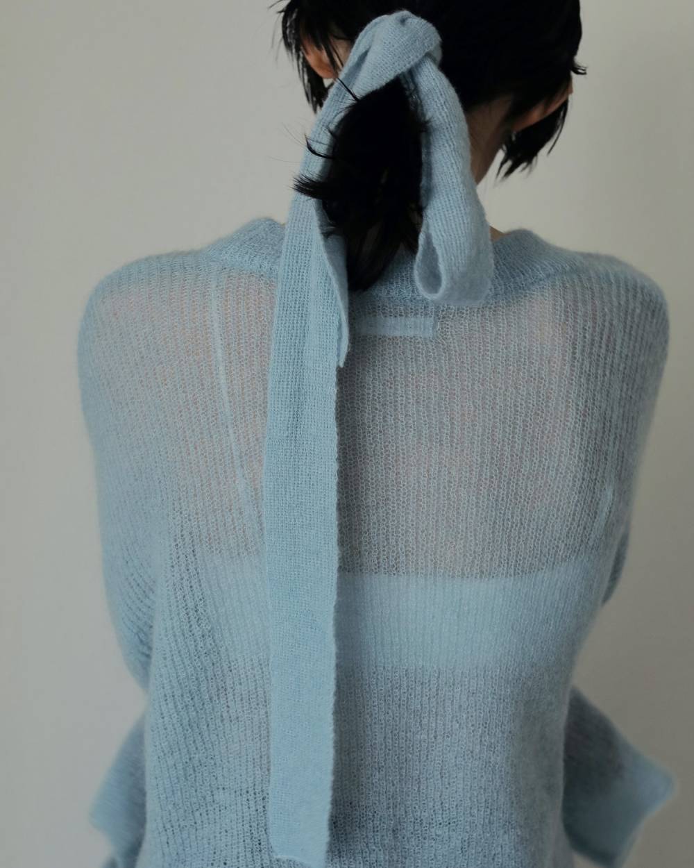 Mohair Ribbontie Knit Mohair Ribbontie Knit,モヘア リボンタイ ニット,62520517,ニット,トップス,カラーニット,毛,モヘア,リボン,ànuke,アンヌーク,lifes,ライフズ,25aw