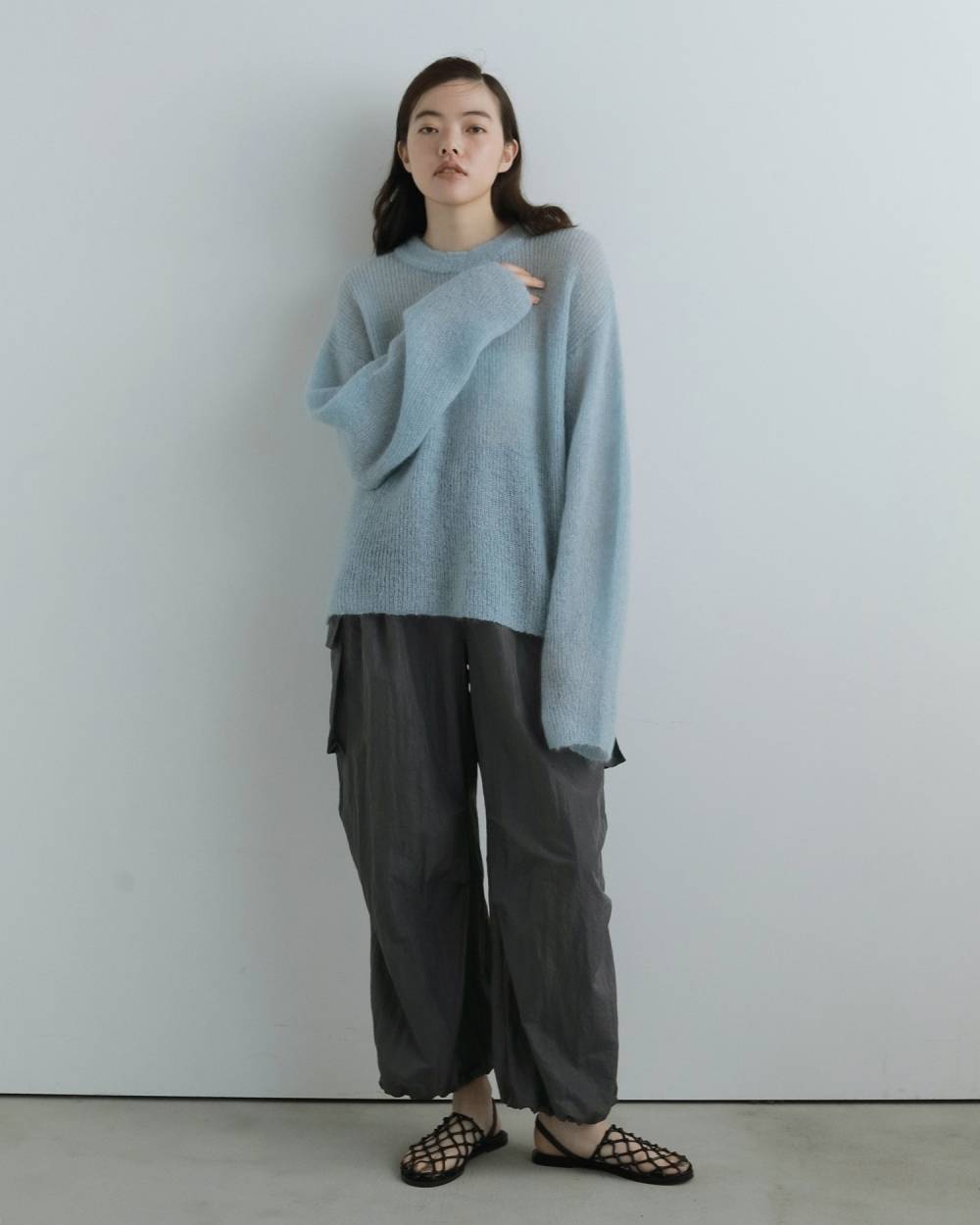 Mohair Ribbontie Knit Mohair Ribbontie Knit,モヘア リボンタイ ニット,62520517,ニット,トップス,カラーニット,毛,モヘア,リボン,ànuke,アンヌーク,lifes,ライフズ,25aw