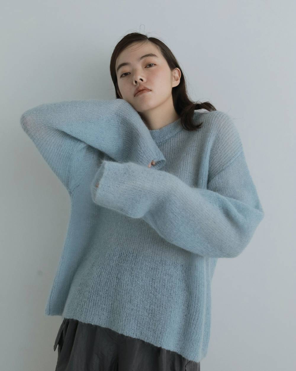 Mohair Ribbontie Knit Mohair Ribbontie Knit,モヘア リボンタイ ニット,62520517,ニット,トップス,カラーニット,毛,モヘア,リボン,ànuke,アンヌーク,lifes,ライフズ,25aw