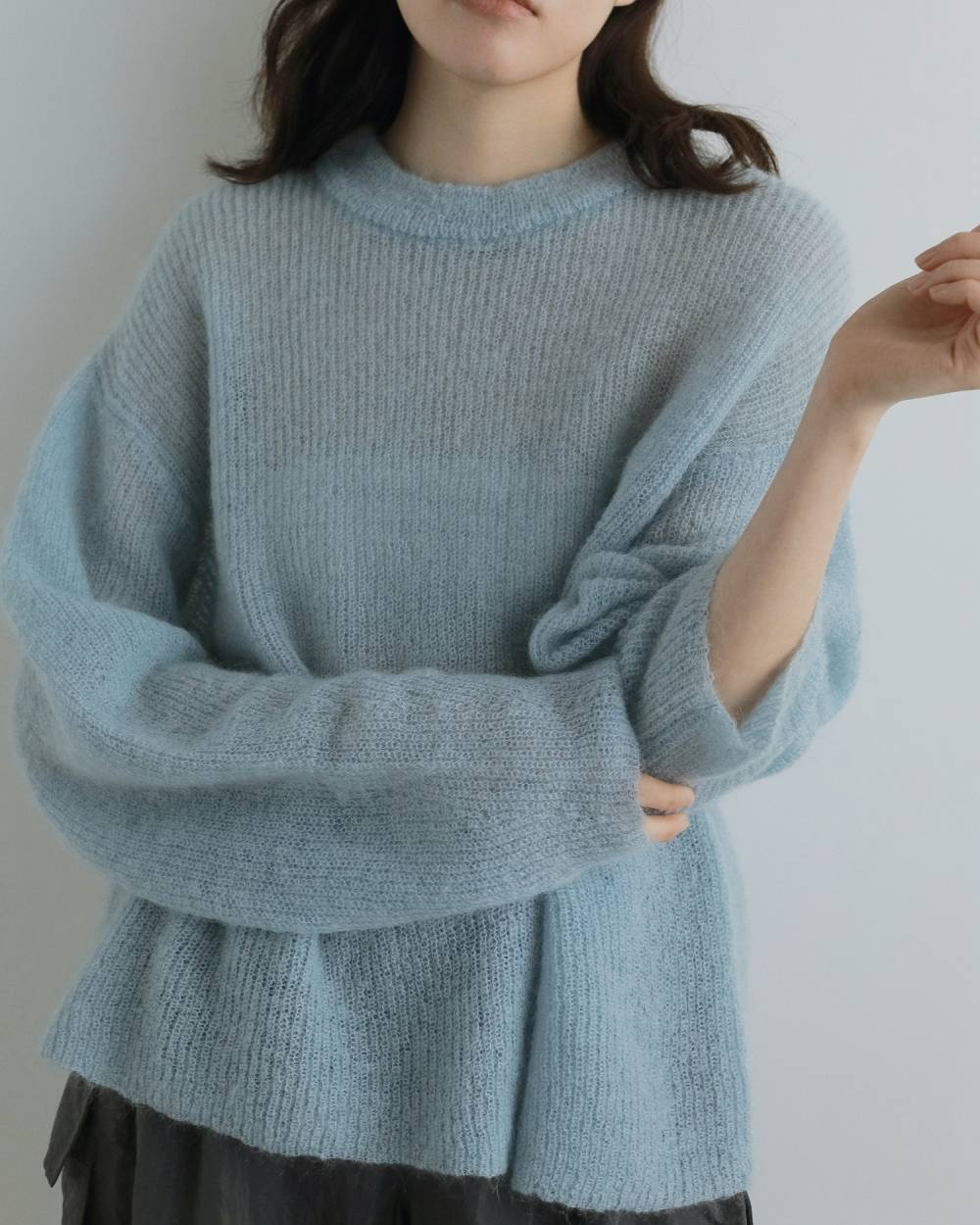 Mohair Ribbontie Knit Mohair Ribbontie Knit,モヘア リボンタイ ニット,62520517,ニット,トップス,カラーニット,毛,モヘア,リボン,ànuke,アンヌーク,lifes,ライフズ,25aw