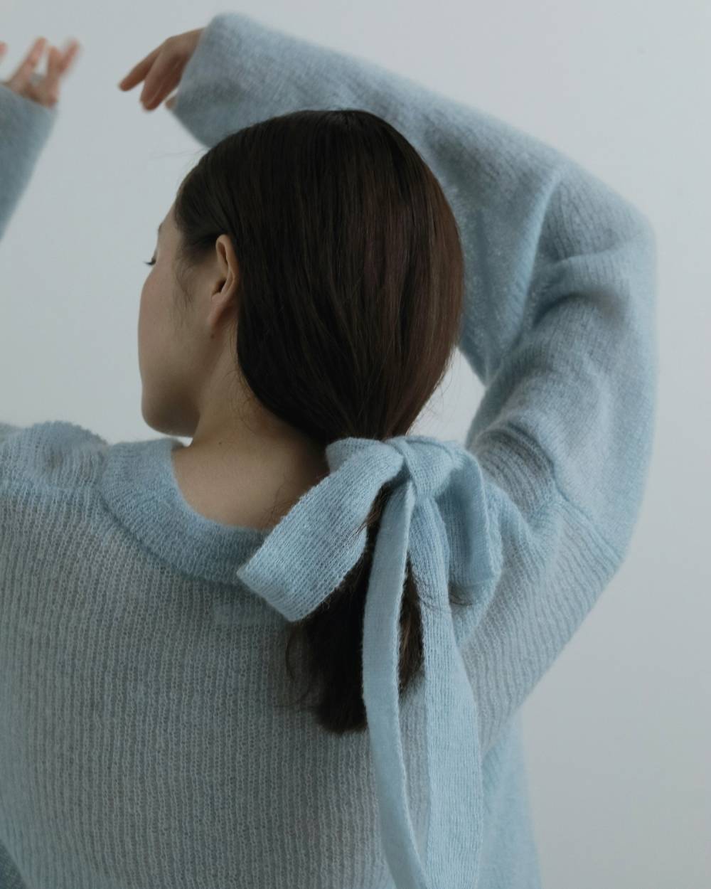 Mohair Ribbontie Knit Mohair Ribbontie Knit,モヘア リボンタイ ニット,62520517,ニット,トップス,カラーニット,毛,モヘア,リボン,ànuke,アンヌーク,lifes,ライフズ,25aw