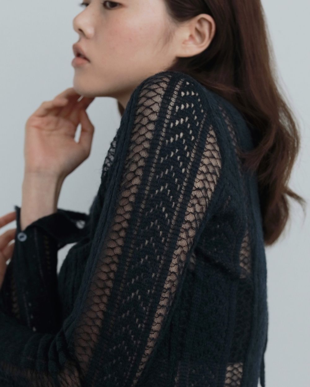 Sheer Ribbon Knit Sheer Ribbon Knit,シアー リボン ニット,62520520,ニット,トップス,ニットトップス,ストライプ,透け感,長袖,ànuke,アンヌーク,lifes,ライフズ,25aw