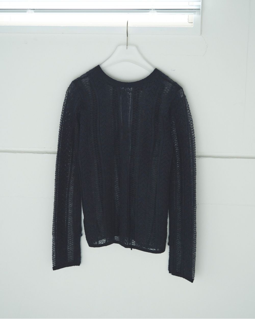 Sheer Ribbon Knit Sheer Ribbon Knit,シアー リボン ニット,62520520,ニット,トップス,ニットトップス,ストライプ,透け感,長袖,ànuke,アンヌーク,lifes,ライフズ,25aw