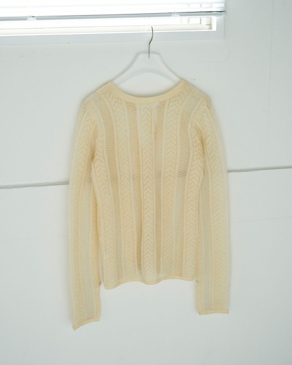 Sheer Ribbon Knit Sheer Ribbon Knit,シアー リボン ニット,62520520,ニット,トップス,ニットトップス,ストライプ,透け感,長袖,ànuke,アンヌーク,lifes,ライフズ,25aw