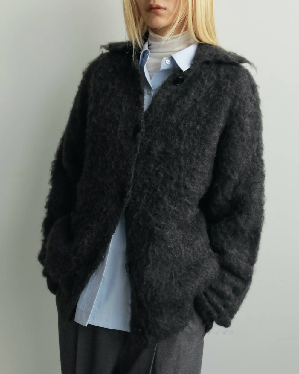 Brashed Knit Jacket Brashed Knit Jacket,ブラッシュド ニット ジャケット,62520522,ニット,トップス,ニットジャケット,JK,ジャケット,羽織,アウター,ànuke,アンヌーク,lifes,ライフズ,25aw