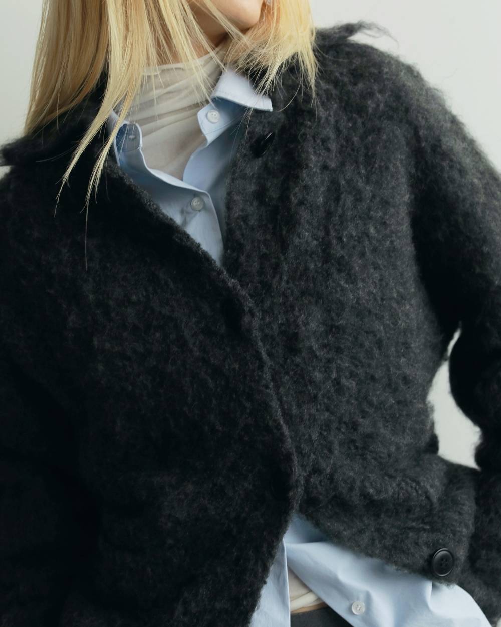 Brashed Knit Jacket Brashed Knit Jacket,ブラッシュド ニット ジャケット,62520522,ニット,トップス,ニットジャケット,JK,ジャケット,羽織,アウター,ànuke,アンヌーク,lifes,ライフズ,25aw