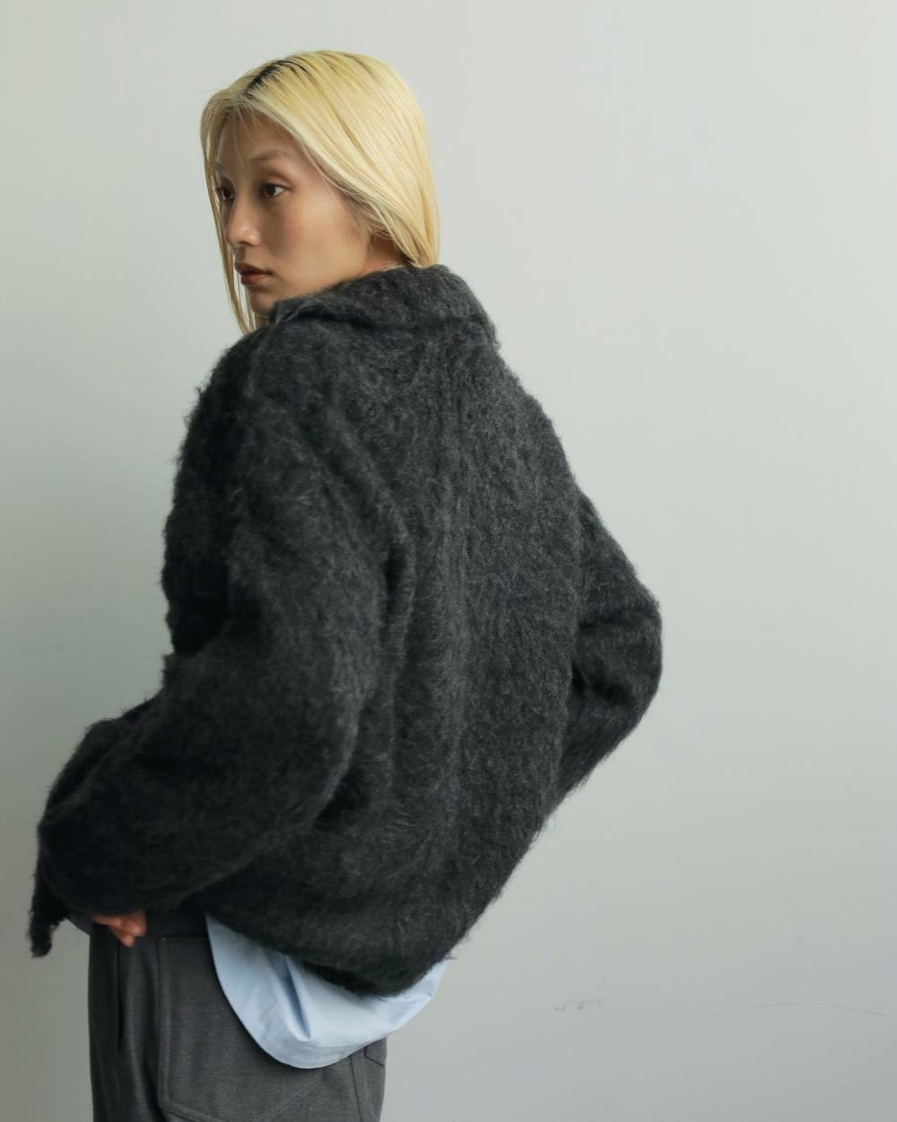 Brashed Knit Jacket Brashed Knit Jacket,ブラッシュド ニット ジャケット,62520522,ニット,トップス,ニットジャケット,JK,ジャケット,羽織,アウター,ànuke,アンヌーク,lifes,ライフズ,25aw