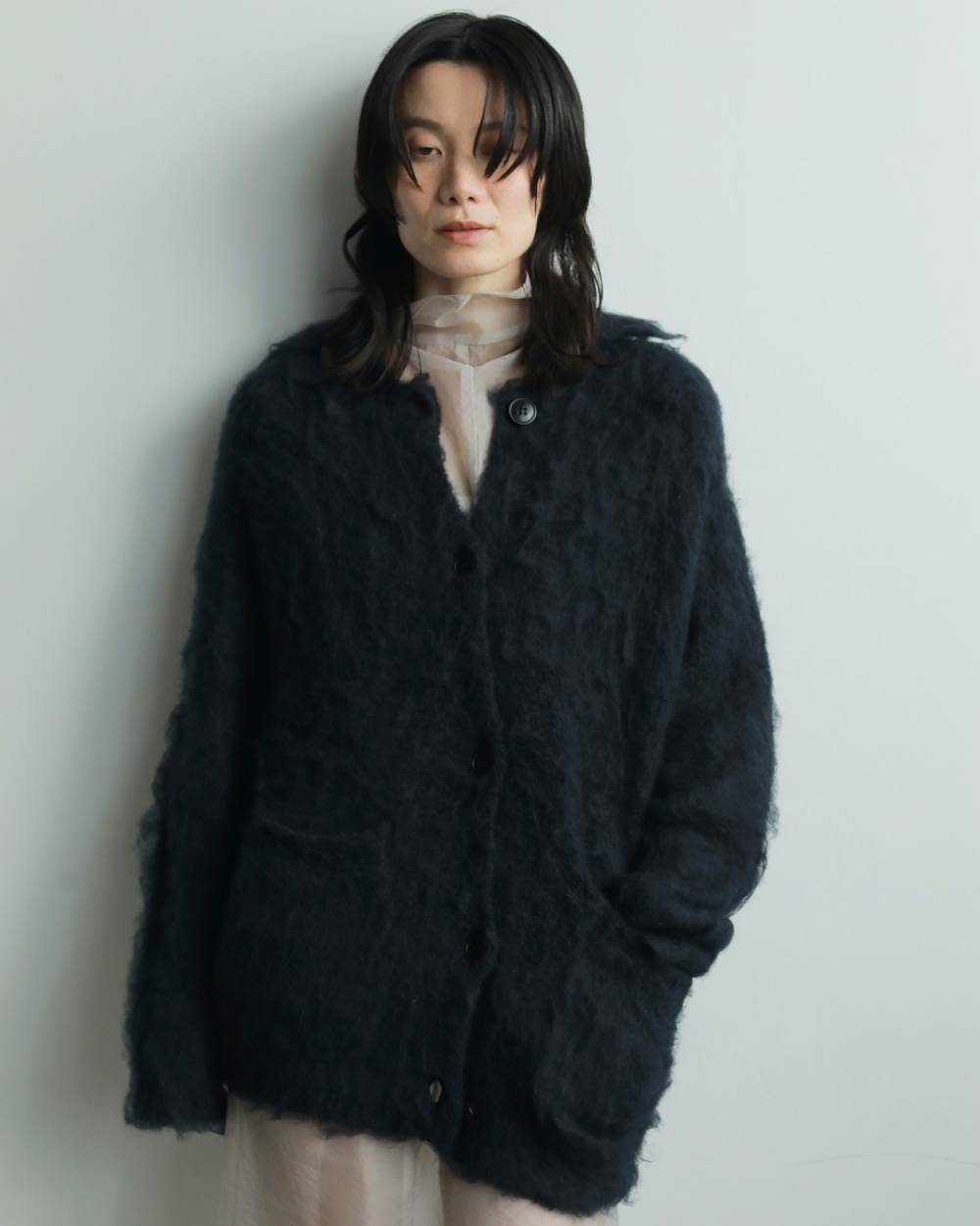 Brashed Knit Jacket Brashed Knit Jacket,ブラッシュド ニット ジャケット,62520522,ニット,トップス,ニットジャケット,JK,ジャケット,羽織,アウター,ànuke,アンヌーク,lifes,ライフズ,25aw