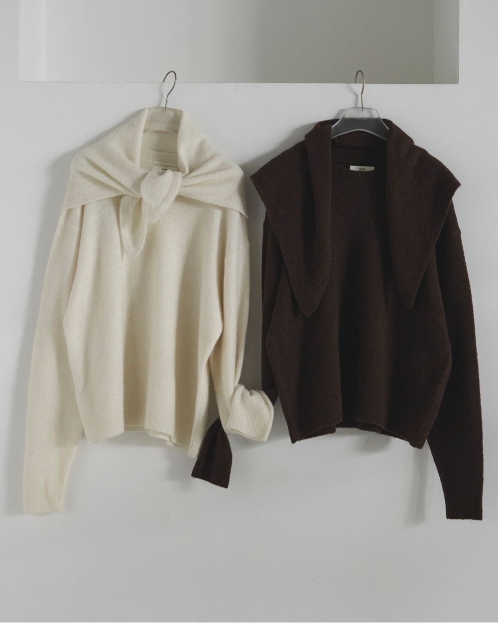 Layered Scarf Knit Layered Scarf Knit,レイヤードスカーフニット,62520528,トップス,ニット,ニットトップス,プルオーバー,ànuke,アンヌーク,lifes,ライフズ,25aw