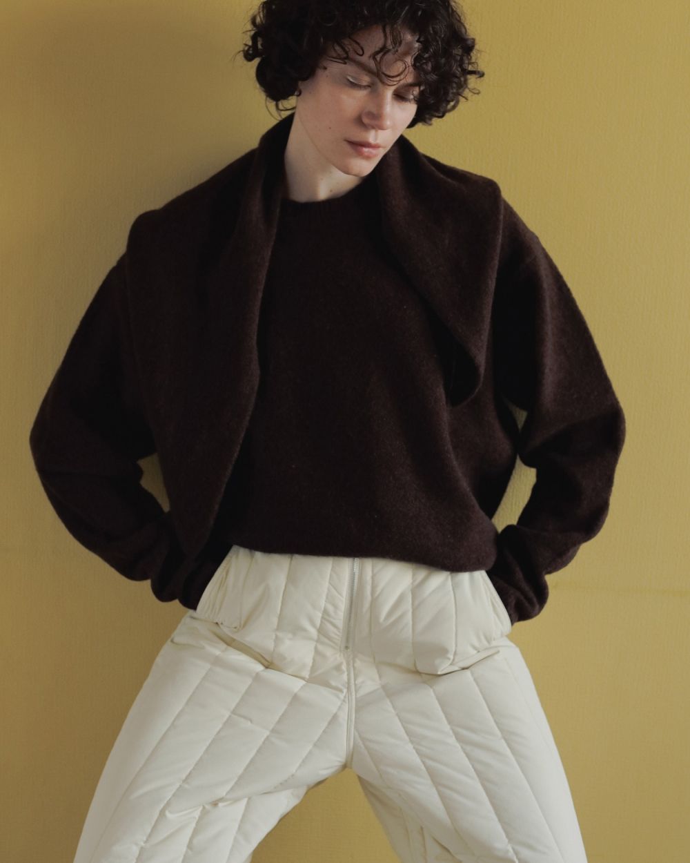 Layered Scarf Knit Layered Scarf Knit,レイヤードスカーフニット,62520528,トップス,ニット,ニットトップス,プルオーバー,ànuke,アンヌーク,lifes,ライフズ,25aw