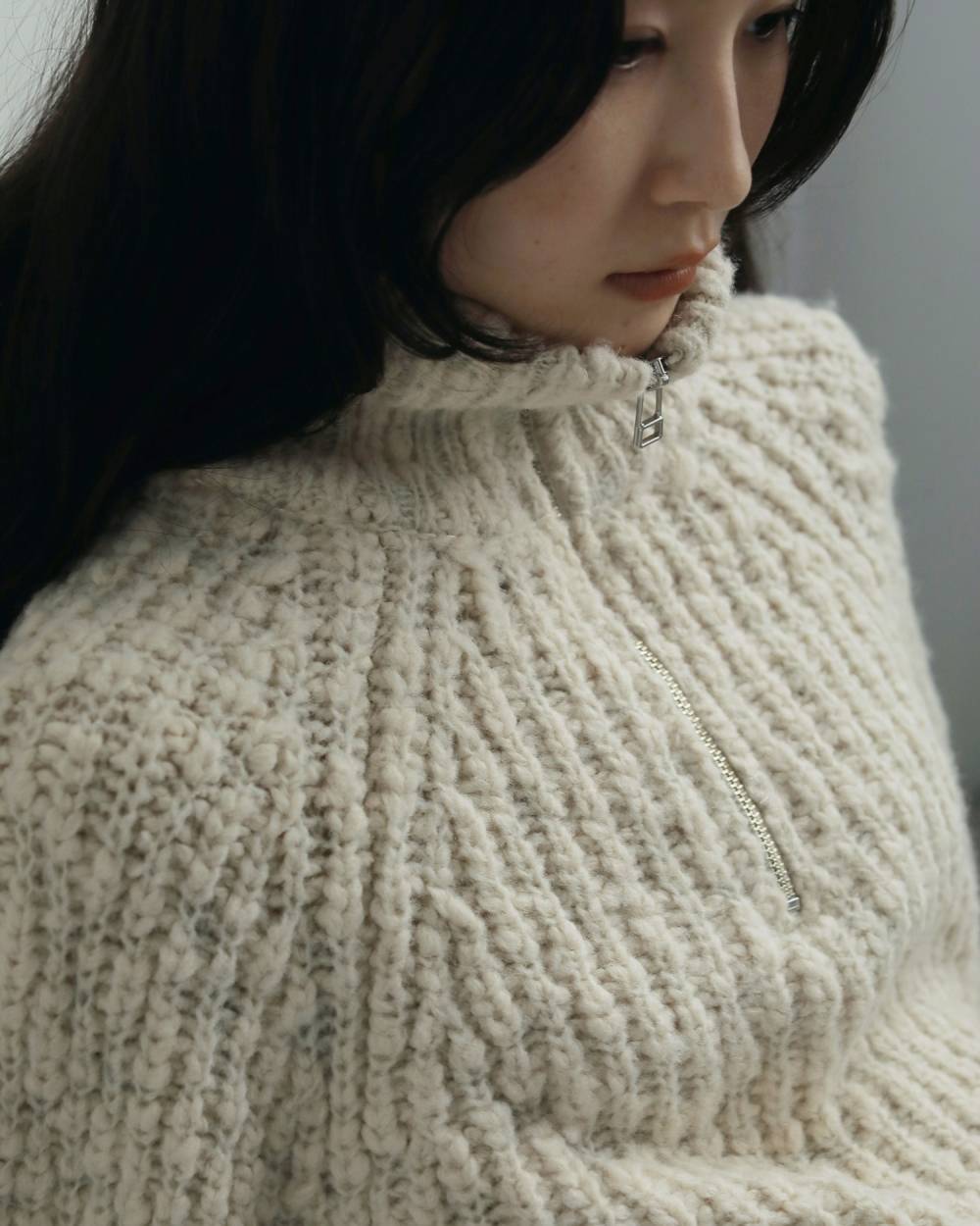 Short Zip Knit 62520532,ショート ジップ ニット,62520532,トップス,ニット,ニットトップス,ànuke,アンヌーク,lifes,ライフズ,25aw