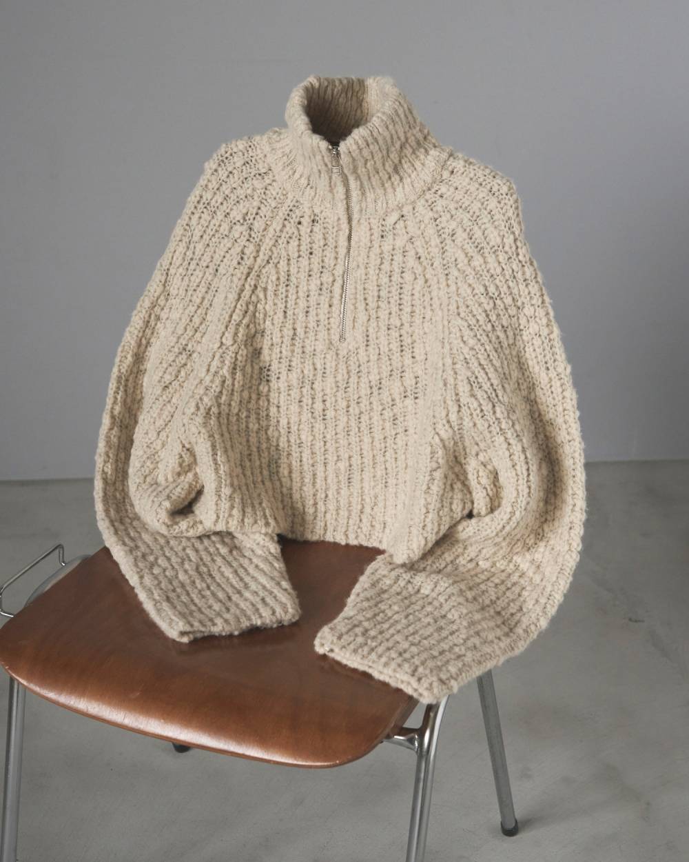 Short Zip Knit 62520532,ショート ジップ ニット,62520532,トップス,ニット,ニットトップス,ànuke,アンヌーク,lifes,ライフズ,25aw