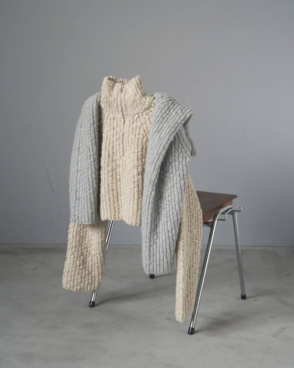 Short Zip Knit 62520532,ショート ジップ ニット,62520532,トップス,ニット,ニットトップス,ànuke,アンヌーク,lifes,ライフズ,25aw