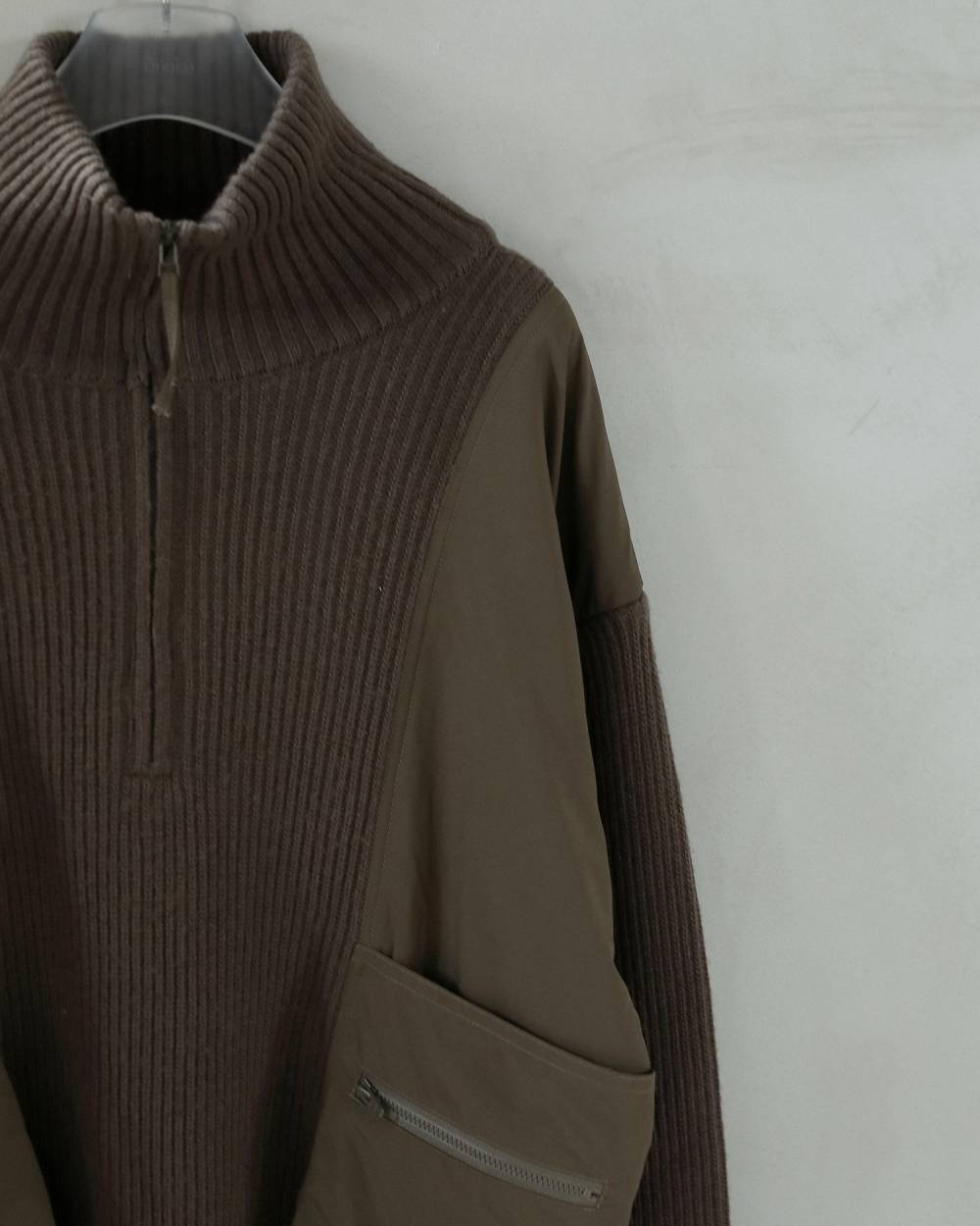 Halfzip Docking Knit Halfzip Docking Knit,ハーフジップ ドッキング ニット,62520718,ハーフジップトップス,トップス,ニット,ニットトップス,ànuke,アンヌーク,lifes,ライフズ,25aw